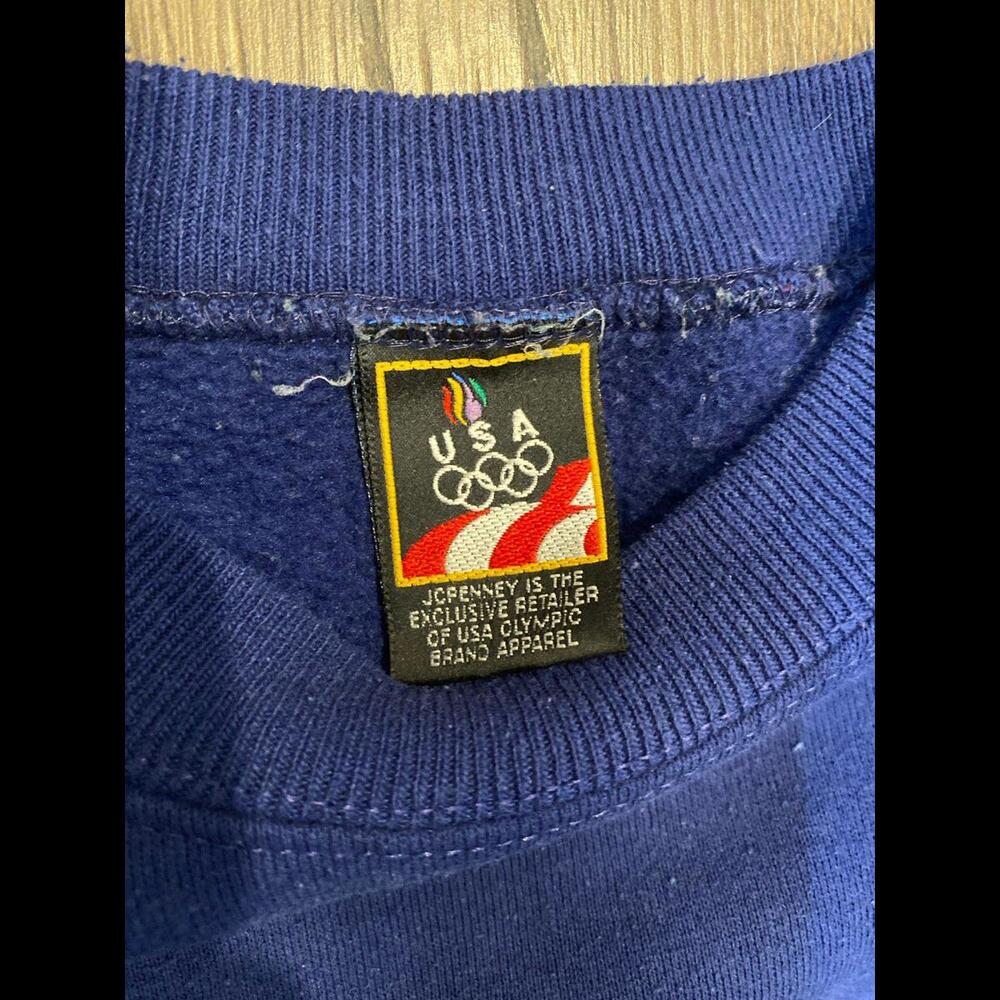 Vintage 90s USA Olympics Crewneck Sweatshirt Blue (L) Made In USA JCPenney 1992